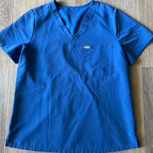 FIGS Royal Blue Scrub Top L